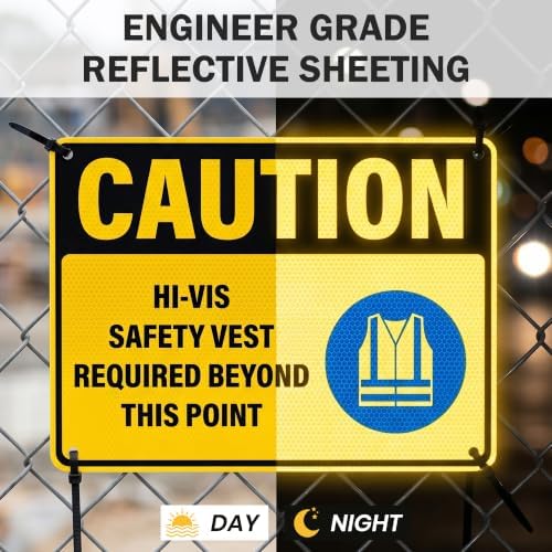 Caution Hi-Vis Safety Vest Required Beyond This Point Sign - Image 3