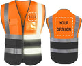 YOWESHOP High Reflective Visibility Safety Vest Custom Your Logo Safety Workwear by YOWESHOP