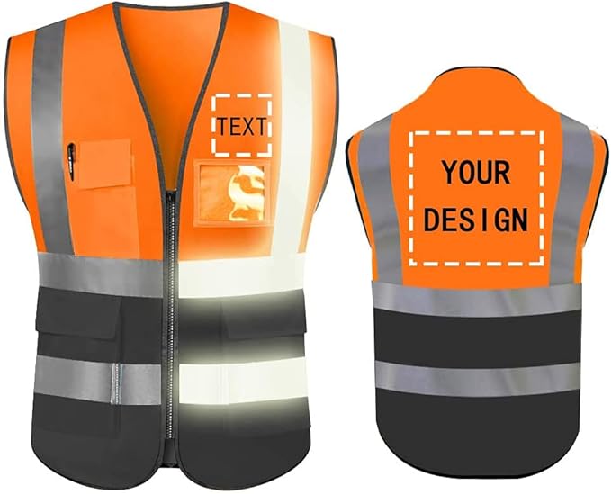 YOWESHOP High Reflective Visibility Safety Vest Custom Your Logo Safety Workwear by YOWESHOP
