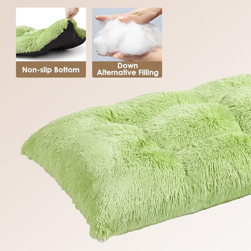 EHEYCIGA Fluffy Dog Crate Bed, Plush XX Large Dog Pillow, Green - Image 7