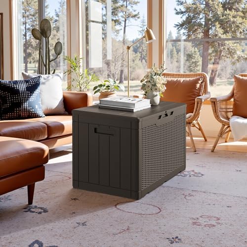 JUMMICO 100 Gallon Resin Deck Box, Waterproof Outdoor Storage Box - Image 4
