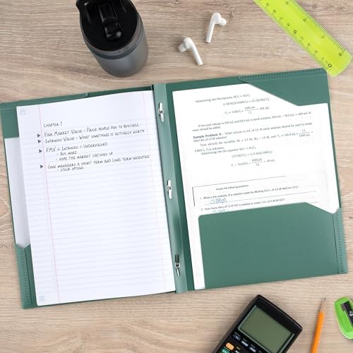 Five Star 2-Pocket Plastic Folder with Stay-Put Tabs and Prong Fasteners, Holds 8.5" x 11" Paper, Assorted Colors, 4 Pack (340300B) - Image 4
