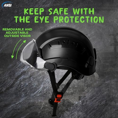 Aolamegs Construction Hard Hat with Visor and Chin Strap for Men,ANSI Z89.1 - Image 3