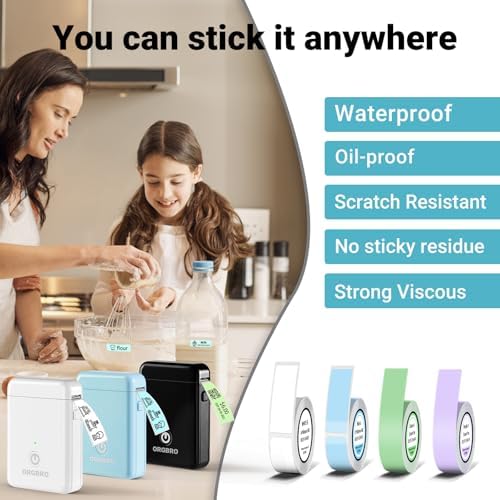 ORGBRO Label Maker Machine with Tape, X1 Bluetooth Mini Label Printer - Image 6