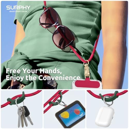 SURPHY Phone Lanyard Crossbody, Phone Strap Crossbody with 2 Tether Tabs - Image 3