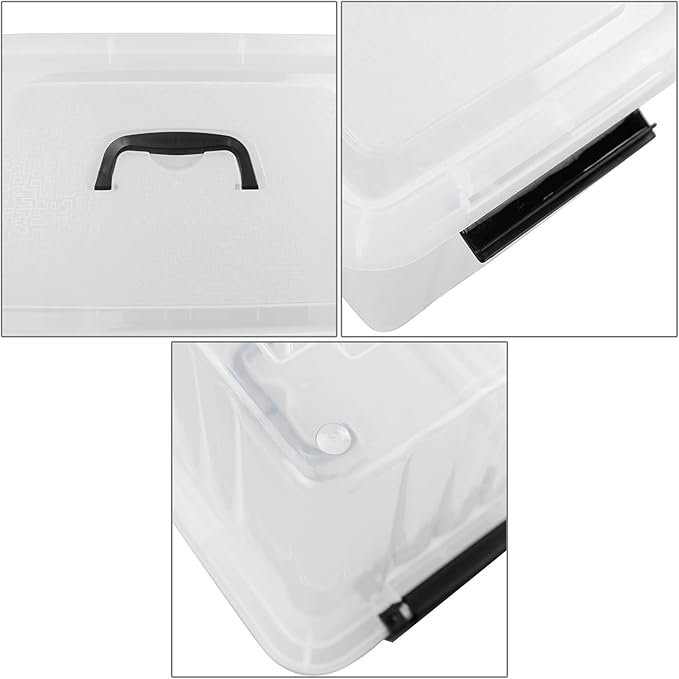 Sandmovie 12 Quart Clear Plastic Latching Storage Box, 6 Packs - Image 4