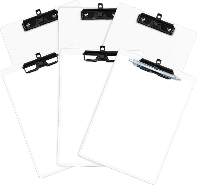 White Clipboard with Pen Holder, Hanging Clipboards Holds 8.5x11 Inch Papers by FRETONBA