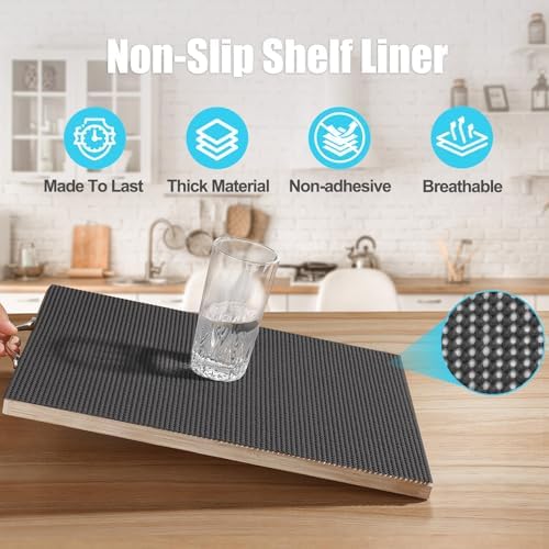 Songrey Non-Slip Shelf Cabinet and Drawer Liner, 20IN x 30FT, Black - Image 2