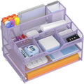 Docnest 3 Tier Mesh Desk Organizer with Letter Tray & Paper Sorter, Purple by DocNest