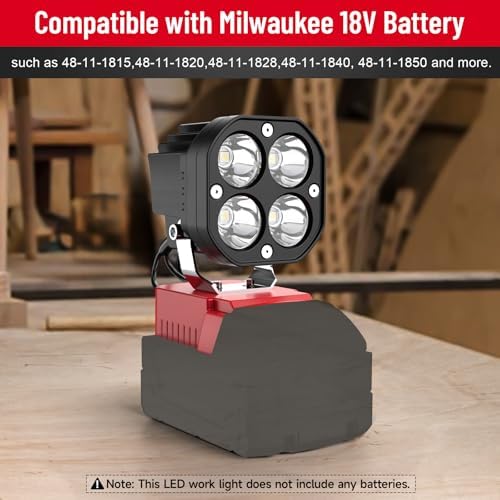 2 Packs Azocek LED Work Light Compatible with Mil-wau-kee 18V Battery - Image 6