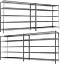 REIBII 55.5" W Storage Shelves 3200LBS Wire Shelving Unit 5 Tier Metal Shelving Heavy Duty Garage Shelving Metal Shelves for Storage Rack Adjustable Pantry Shelf, 55.5" W X 18''D X 71" H, 4PCS by REIBII