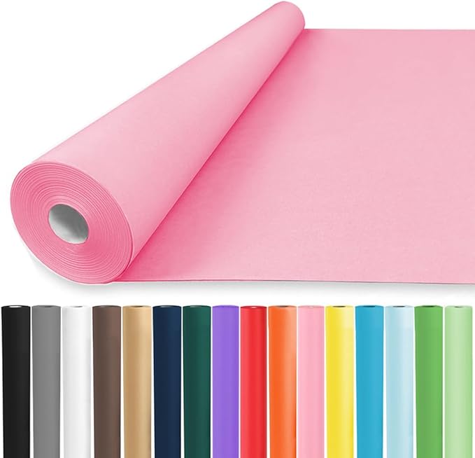 Vanhench 30"×1200" Pink Wrapping Paper Roll, Solid Color Craft Paper by Vanhench