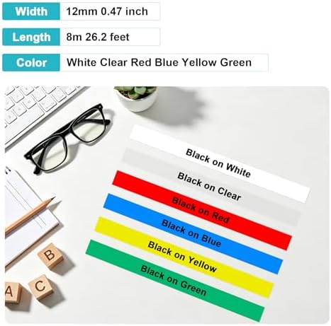 12mm 0.47 Inch Laminated TZe Multicolor Replacement P Touch - Image 5
