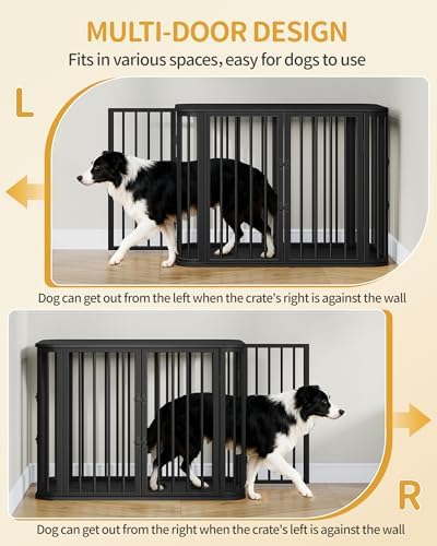 Hzuaneri 39.4'' L Dog Crate Furniture, Wooden Dog Kennel Indoor Dogs Cage - Image 4