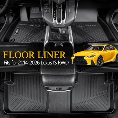 Wailtnb-Floor Mats Custom for Lexus is RWD 2014-2026 IS200t/IS250/IS300/IS350 2WD All Weather Protection Waterproof Non-Slip Durable Floor Liners Fits Front& 2nd Row Accessories - Image 2