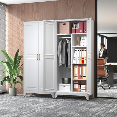 SteeLoong Armoire Wardrobe Closet,71" H Wardrobe Cabinet with Hanging Rod - Image 2