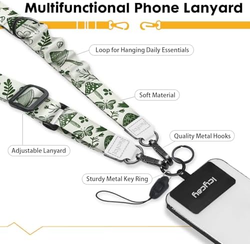 Icycay Phone Lanyard Crossbody Strap Neck Adjustable Teacher Women Mushroom - Image 3