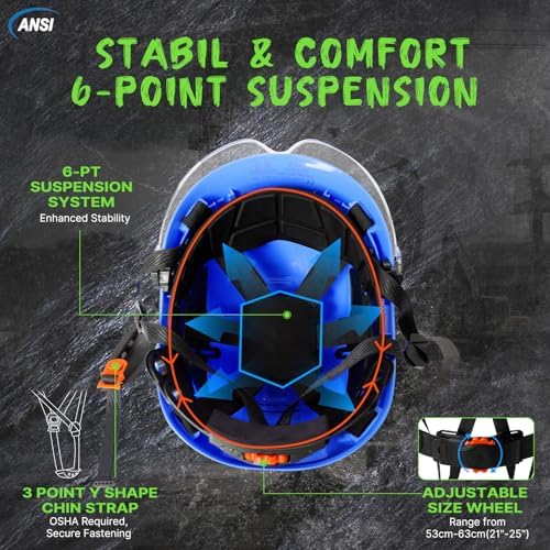 Aolamegs Construction Hard Hat with Visor and Chin Strap for Men,ANSI Z89.1 - Image 5