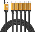 Short USB C Cable 1ft, 5 Pack Type C to USB A Cord, Braided Fast Charging by SMALLElectric