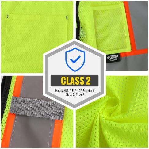 JKSafety Safety Vest for men women Hi Vis Vest with Pockets and Zipper High Visibility Construction Vests BX310 - Image 4