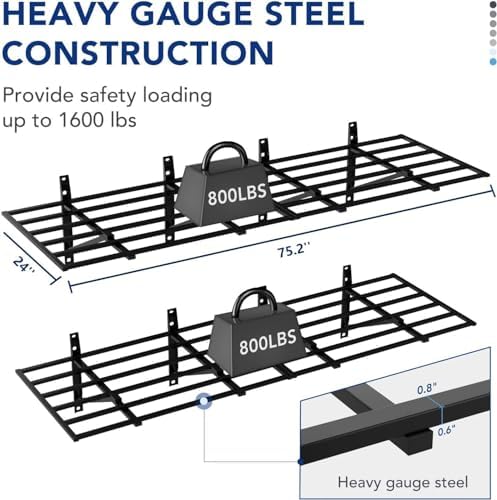 FLEXIMOUNTS 2 Pack 2x6ft Heavy Duty Garage Storage Shelving, 1600lbs, Black - Image 2