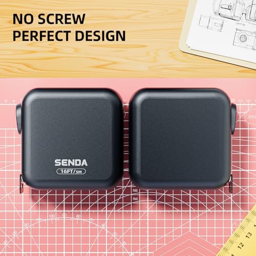 SENDA Self-Locking Tape Measure 10FT/3M, Compact Square Design Small Measuring Tape with High Rigidity, No Back Clip, Wear & Shock Resistant for Home, DIY, Industrial Use (10Ft) - Image 6