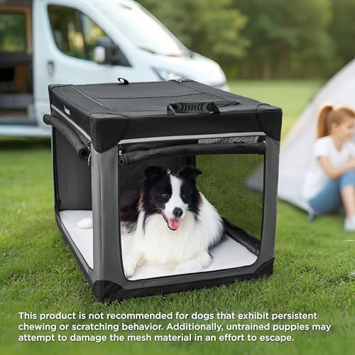 Lesure Today Show Soft Collapsible Dog Crates for Large Dogs, 36in Grey - Image 6