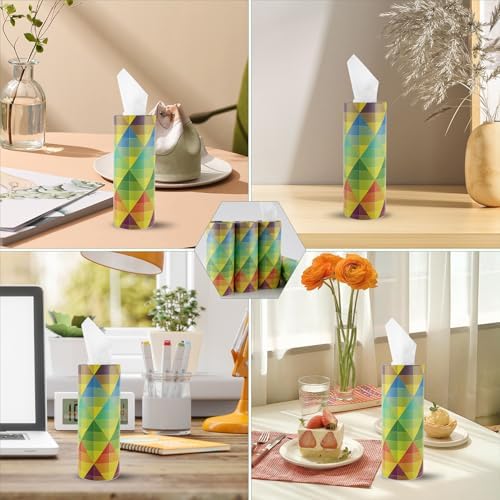 SINGARO Car Tissue Holder, 4 Pack Car Cup Holder Facial Tissues with Travel Tissue Bag, Quick and Convenient Flower Combination Car Tissue Box(4 Canisters/200 Tissues) Yellow - Green - Image 6