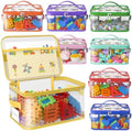 8 Pcs Large Clear Toy Storage Bags with Labels, Handles, Zippers XXL by Shcsdr