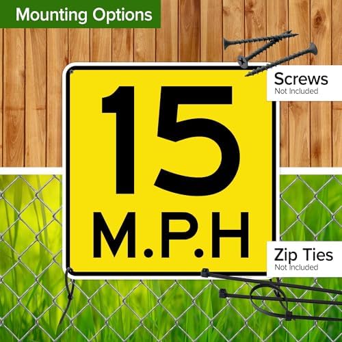 15 Mph Sign, 24x24 Inches, 55 mil thick HDPS (high density polystyrene), Made in USA by My Sign Center - Image 5