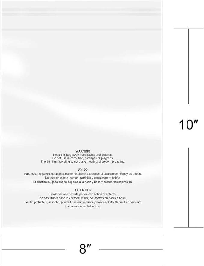 iMailer - 1000 Count - 8" x 10" Clear Plastic Poly Bags - Image 2