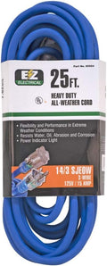Eastman 25 Feet All Weather Extension Cord with Indicator Light, Electrical 3-Prong Wire, 60994 (Pack of 12) by Eastman