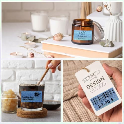 2''x1'' Holographic Direct Thermal Barcode Labels,Self-Adhesive Thermal Printer Stickers for Address Design DIY Logo Business（Blue Gradient Dots） - Image 5
