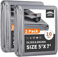 RAINDEWAY 5x7 Feet(2 Pack) Tarps Heavy Duty Waterproof,10Mil Small Tarp by RAINDEWAY