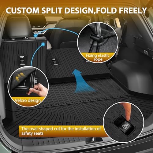 Powerty Floor Mats for 2025 2026 Chevrolet Chevy Equinox (Non EV) / GMC Terrain Car Mat, All Weather 3D TPE Anti-Slip Trunk Cargo Liner Seat Back Covers Protectors Full Set Car Accessories - Image 3