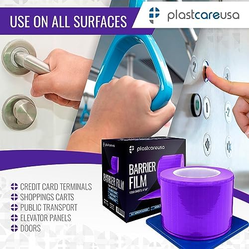 Purple Barrier Film Roll 4"x6" - 6.5nm Thickness Medical Grade Surface Protective Dental Barrier Film for Dental, Medical, Tattoo - Easy Peel, Non-Stick Tape (1 Box of 1200 Sheets) By PlastCare USA - Image 6