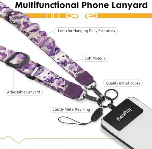 Icycay Phone Lanyard Crossbody Strap Neck Adjustable Teacher Women Cat - Image 3