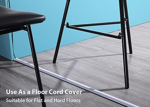 ZhiYo 85in Cord Covers for 1-2 Wires on Wall, D-Shaped 1" W x 0.4" H, Grey - Image 6