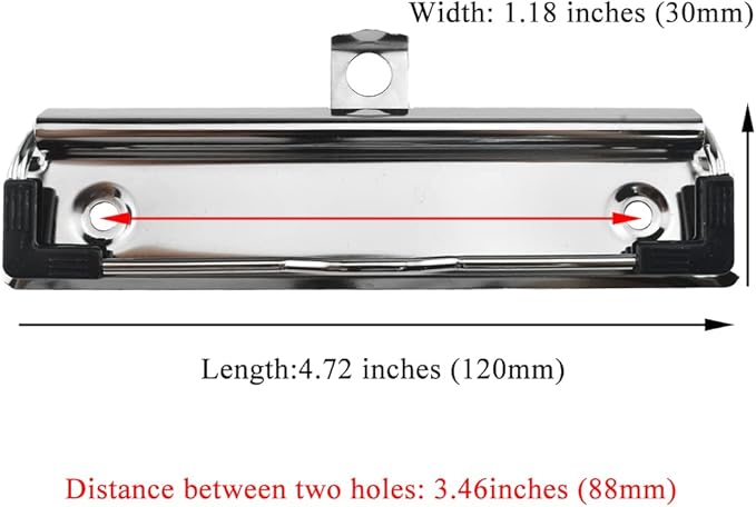 HAHIYO 4.72 Inches Silver Metal Clipboard Clips - Image 2