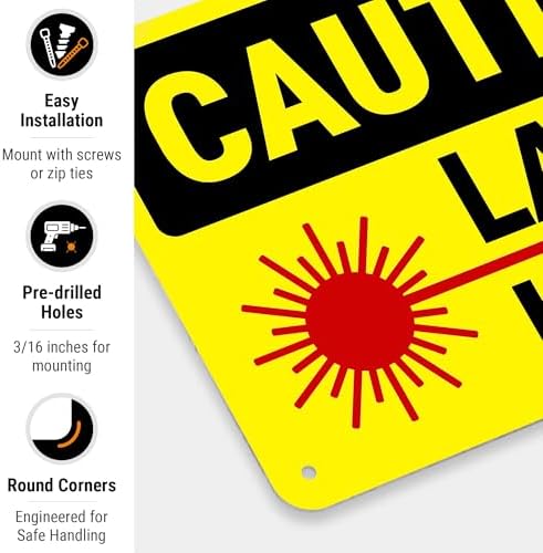 Laser in Use Sign, Caution Sign, - Image 2