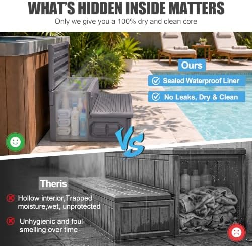 Hot Tub Steps, Outdoor Spa Steps with Storage, Non-Slip & Sturdy Hot Tub Stairs, 36 Inches Long - Image 4