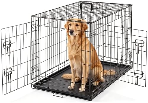 DUMOS 36 Inch Dog Crate, Foldable Small Medium Dog Cage Pet Kennel by DumosLifestyle