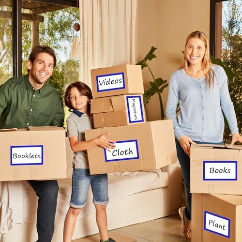 6 x 4 inch Large Moving Labels for Boxes, Blank Moving Boxes Labels Stickers, 160pcs 8 Color Coded Moving Stickers Packing Labels Stickers for Home Organization Projects, Kitchen, Storage Bins, (Blue) - Image 5