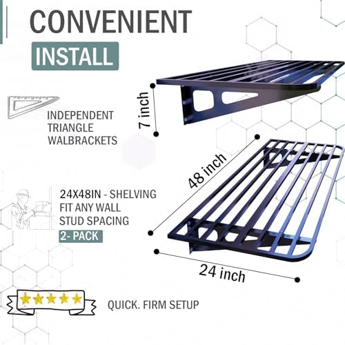 Garage Wall Shelving 2-Pack 2x4ft Garage Shelving（24-inch-by-48-inch） - Image 3