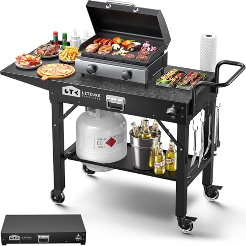 Leteuke Grill Cart for Blackstone Griddle, Portable Outdoor Grill Table by Leteuke