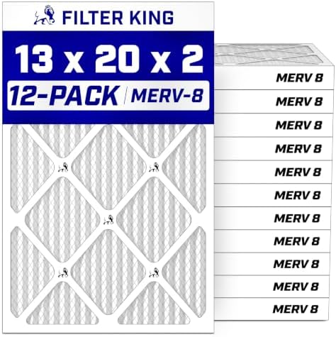 Filter King 13x20x2 Air Filter MERV 8, AC Furnace Filters (12-Pack) by FilterKing