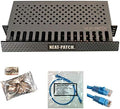 Neat Patch MINI 1U Low Profile Cable Management Kit - 1 Pack w/ 24 CAT6 Patch Cables (1FT Blue) by Electriduct