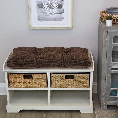 Klear Vu The Gripper Non-Slip Tufted Bench Cushion for Indoor Furniture, Assembled in USA, Entryway Storage, Bay Window, Corner Nook or Piano Seat, 30 Inches, Chenille Chocolate - Image 2