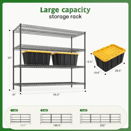 REIBII Storage Shelves, 2560LBS Heavy Duty&Adjustable Height for Garage - Image 3