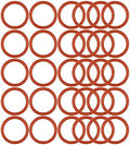 [30 Pcs] Silicone O-Rings Red 9.5mm OD 6.5mm ID 1.5 mm Width, Metric VMQ Sealing Gasket for Cup Lids, Coffee Maker, Brewing Fitting, Washer, Filter, Pump, Plumbing, Hose, Gauge, Auto, Machine by OFOWIN
